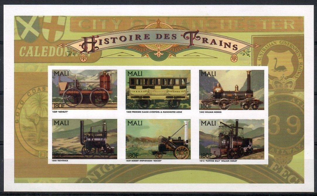 Znaczek Mali 1996 Mi ark 1520-1525B Czyste **
