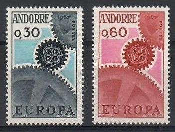 Znaczek Andora (francuska) 1967 Mi 199-200 Czyste **