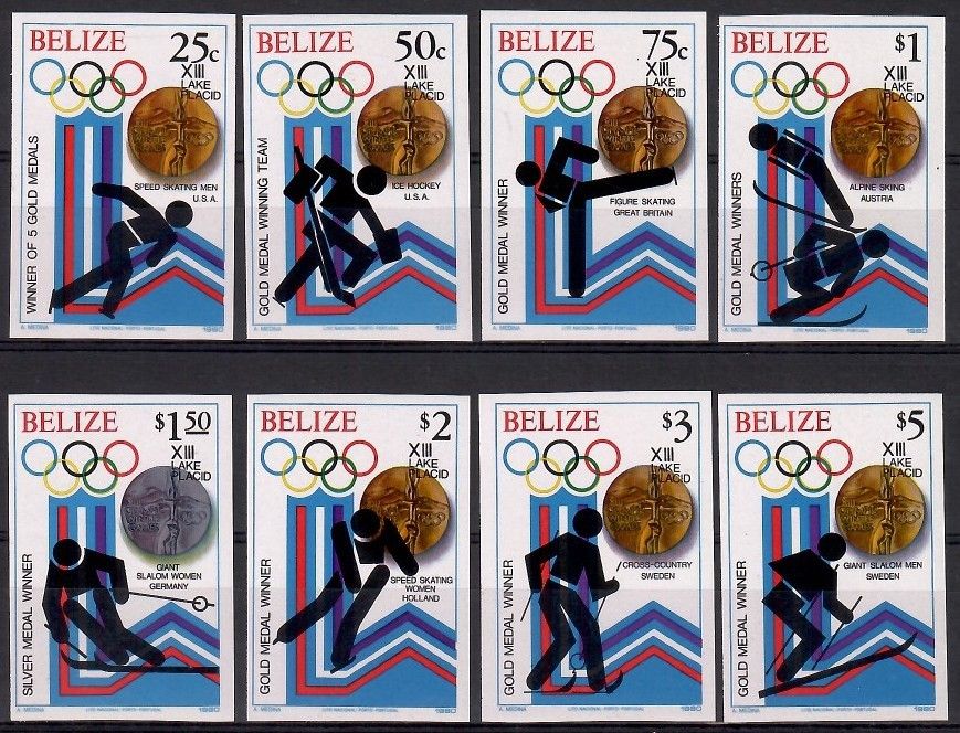 Znaczek Belize 1980 Mi 501-508B Czyste **