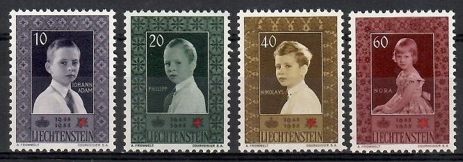 Znaczek Liechtenstein 1955 Mi 338-341 Czyste **