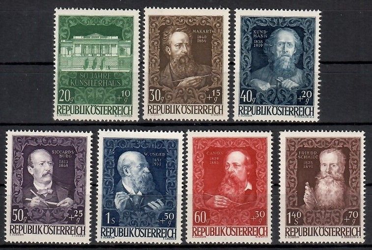 Znaczek Austria 1948 Mi 878-884 Czyste **