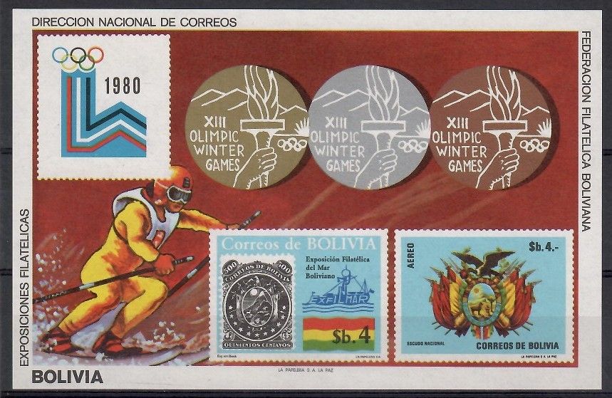 Znaczek Boliwia 1980 Mi bl 102 Czyste **