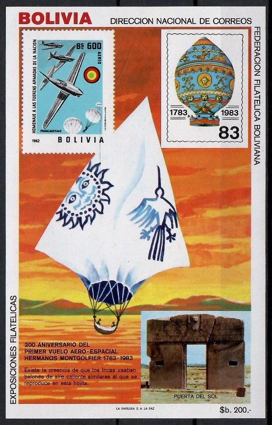 Znaczek Boliwia 1983 Mi bl 133 Czyste **