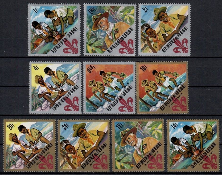 Znaczek Burundi 1967 Mi 349-358 Czyste **