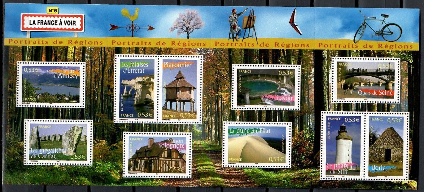 Znaczek Francja 2005 Mi ark 3972-3981 Czyste **