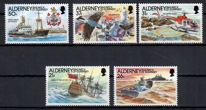 Znaczek Alderney 1991 Mi 49-53 Czyste **