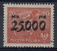 Znaczek Polska 1923 Mi 187 Fi 169II Czyste **