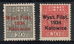 Znaczek Polska 1934 Mi 285-286 Fi 264-265 Czyste **