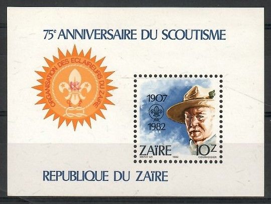 Znaczek Kongo Kinszasa / Zair 1982 Mi bl 44 Czyste **