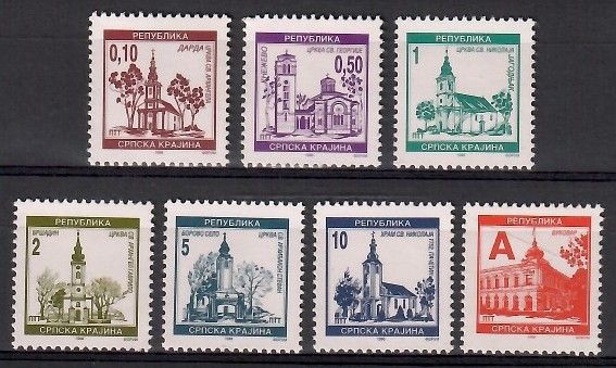 Znaczek Republika Serbskiej Krajiny / Krajina 1996 Mi 51-57 Czyste **