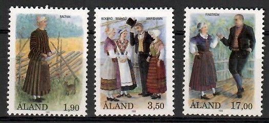 Znaczek Wyspy Alandzkie 1993 Mi 72-74 Czyste **