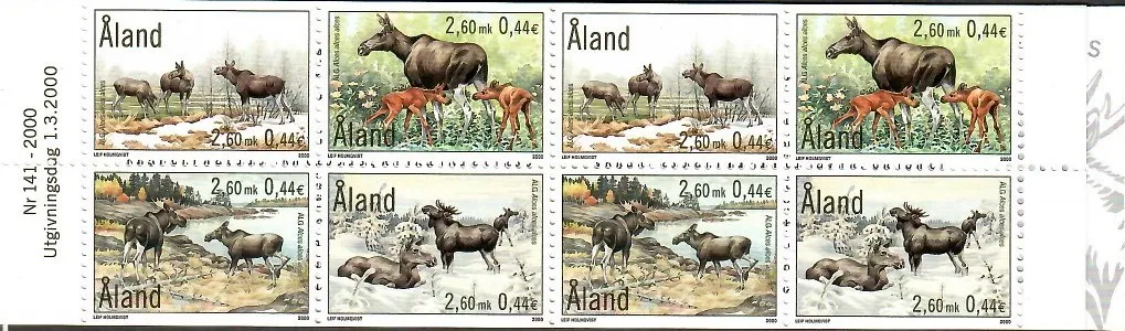 Znaczek  Wyspy Alandzkie 2000 Mi mh 8 Czyste **
