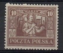 Znaczek Polska 1922 Mi aus14 Czyste **