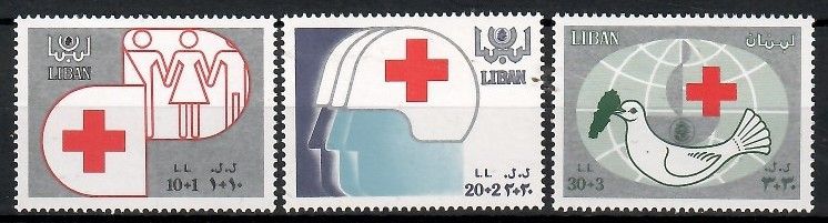 Znaczek Liban 1988 Mi 1336-1338 Czyste **