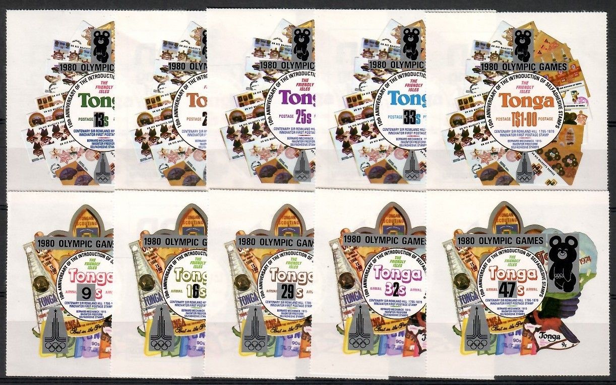 Znaczek Tonga 1980 Mi 752-761 Czyste **