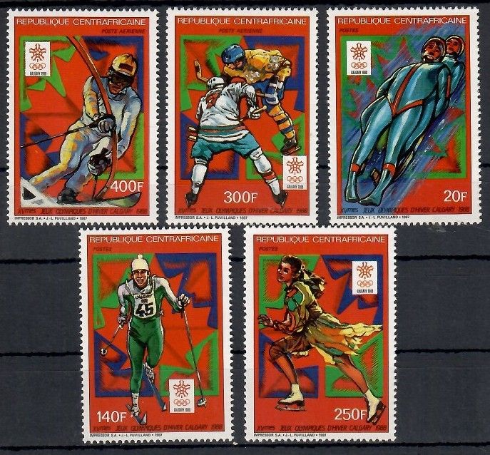 Znaczek Republika Środkowoafrykańska 1988 Mi 1287-1291 Czyste **