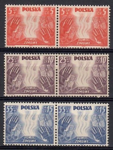 Znaczek Polska 1938 Mi 348-350 Fi 327-329 Czyste **