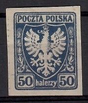 Znaczek Polska 1919 Mi 62 Fi 63 Bez kleju ( * )