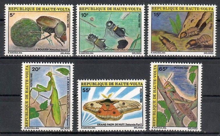 Znaczek Górna Wolta 1981 Mi 818-823 Czyste **