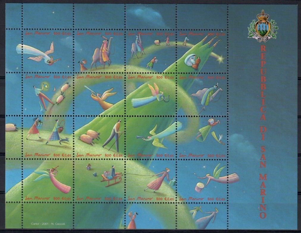 Znaczek San Marino 2001 Mi ark 1982-1997 Czyste **
