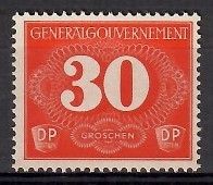 Znaczek Generalne Gubernatorstwo / GG 1940 Mi zus3 Czyste **