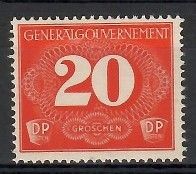 Znaczek Generalne Gubernatorstwo / GG 1940 Mi zus2 Czyste **