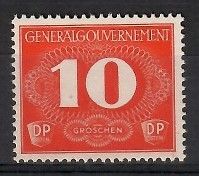 Znaczek Generalne Gubernatorstwo / GG 1940 Mi zus1 Czyste **