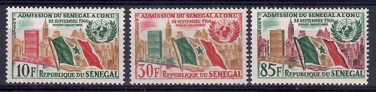 Znaczek Senegal 1962 Mi 250-252 Czyste **