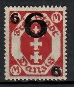 Znaczek Wolne Miasto Gdańsk 1922 Mi 106B Czyste **
