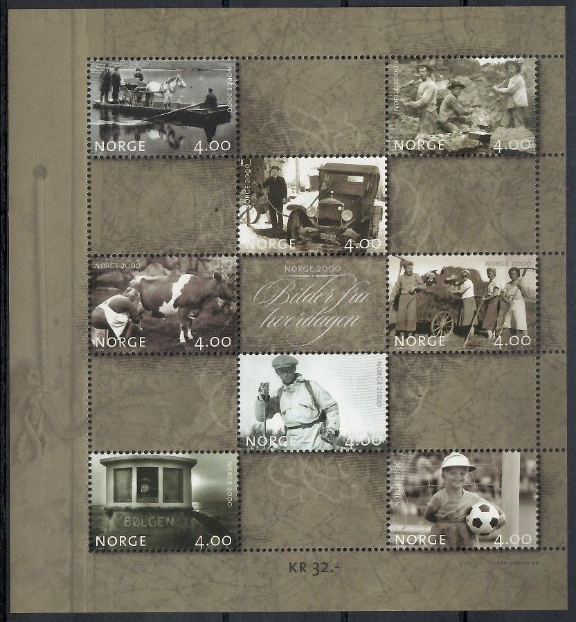 Znaczek Norwegia 1999 Mi ark 1321-1328 Czyste **