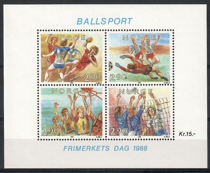 Znaczek Norwegia 1988 Mi bl 10 Czyste **