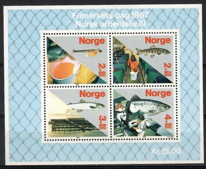 Znaczek Norwegia 1987 Mi bl 8 Czyste **