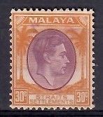 Znaczek Malaje 1937 Mi 222 Z podlepką *