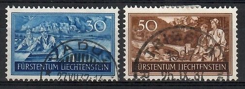 Znaczek Liechtenstein 1937 Mi 154-155 Stemplowane