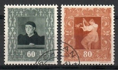 Znaczek Liechtenstein 1949 Mi 273-274 Stemplowane
