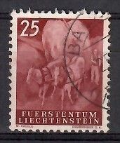 Znaczek Liechtenstein 1951 Mi 293 Stemplowane