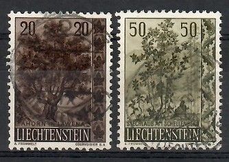 Znaczek Liechtenstein 1958 Mi 371-372 Stemplowane