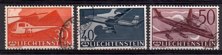 Znaczek Liechtenstein 1960 Mi 391-393 Stemplowane