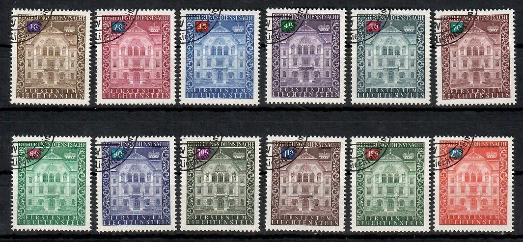 Znaczek Liechtenstein 1976 Mi abo die 57-68 Stemplowane