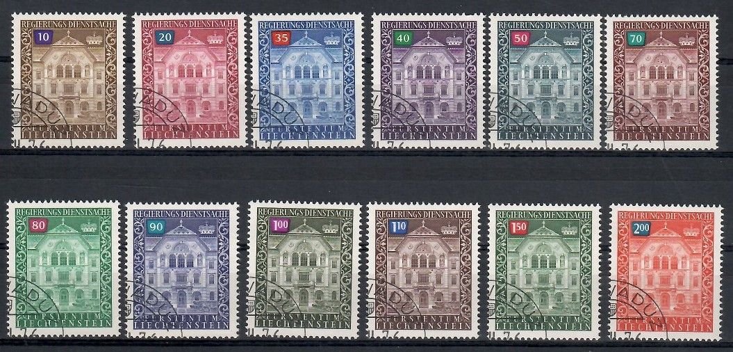 Znaczek Liechtenstein 1976 Mi abo die 57-68 Stemplowane