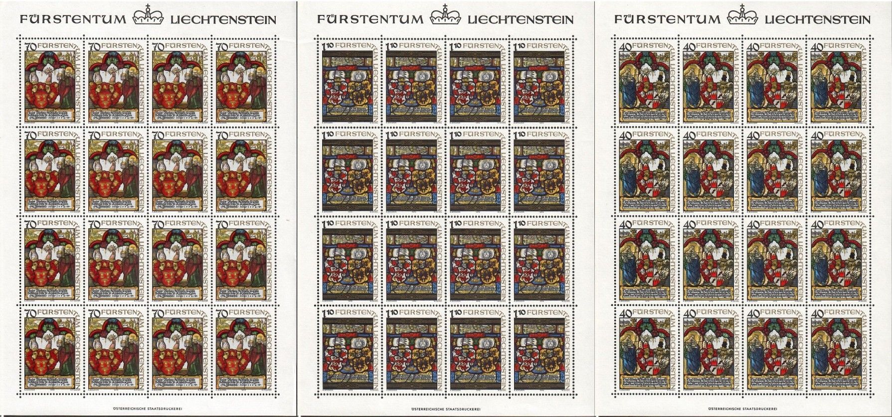 Znaczek Liechtenstein 1979 Mi ark 731-733 Czyste **