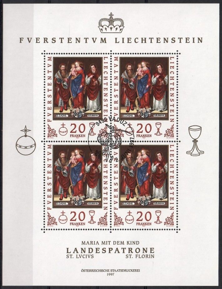 Znaczek Liechtenstein 1997 Mi ark 1151 Stemplowane