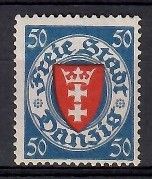 Znaczek Wolne Miasto Gdańsk 1938 Mi 296 Czyste **
