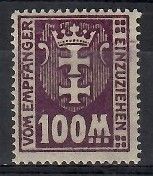 Znaczek Wolne Miasto Gdańsk 1923 Mi por 24x Czyste **