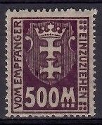 Znaczek Wolne Miasto Gdańsk 1923 Mi por 25x Czyste **