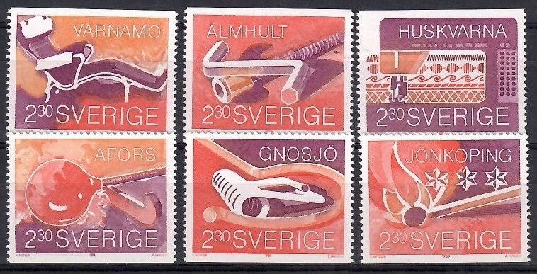 Znaczek Szwecja 1989 Mi 1559-1564 Czyste **