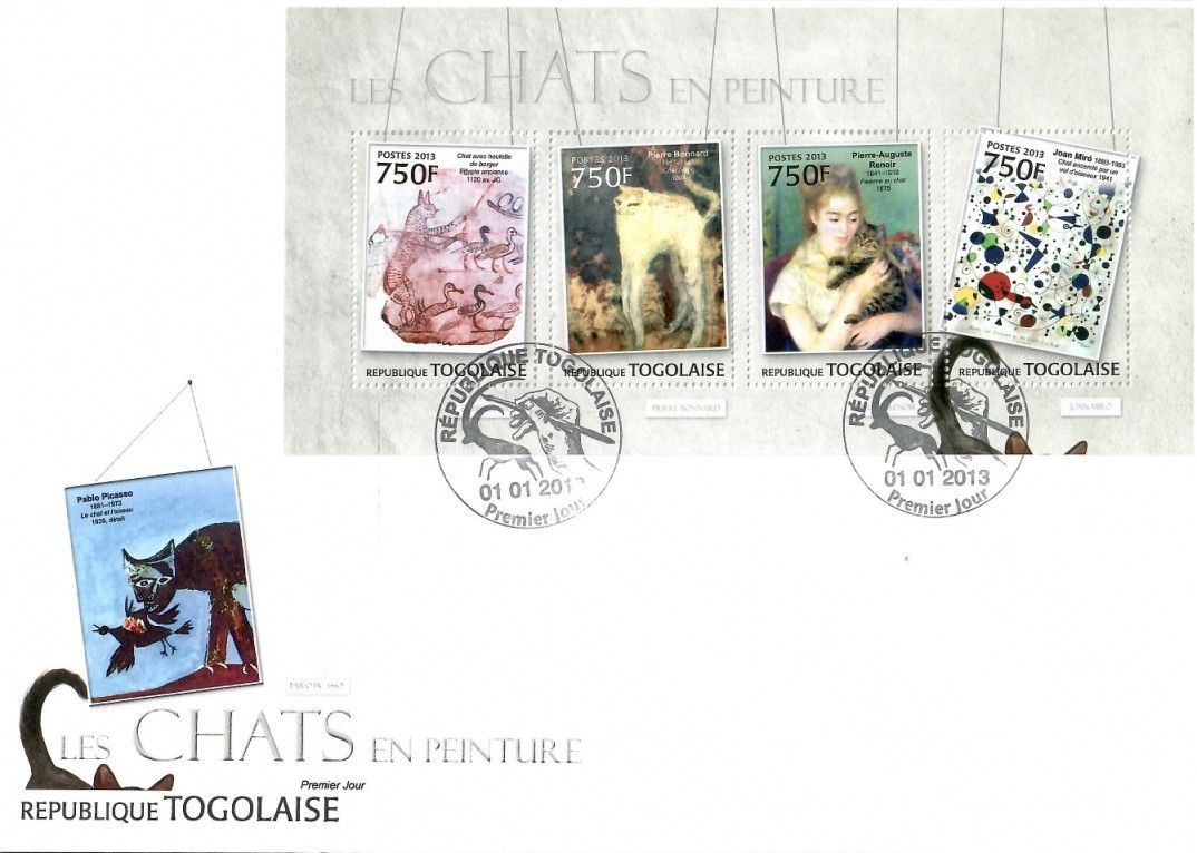 Znaczek Togo 2013 Mi ark 4721-4724 FDC