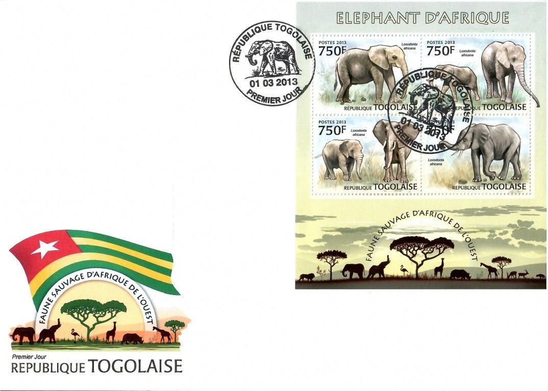 Znaczek Togo 2013 Mi ark 4846-4849 FDC