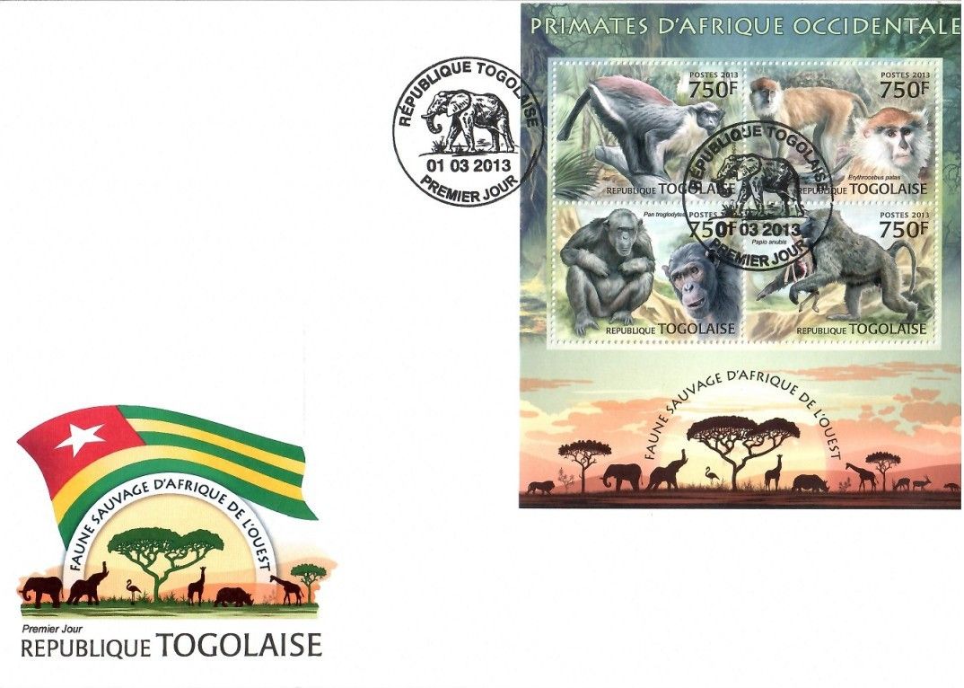 Znaczek Togo 2013 Mi ark 4891-4894 FDC