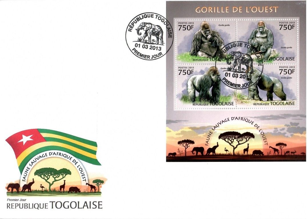 Znaczek Togo 2013 Mi ark 4896-4899 FDC